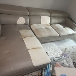 Gray Microfiber Sectional Couch