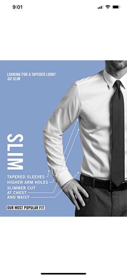 Calvin Klein Men's Dress Shirt Slim Fit Non-iron H 