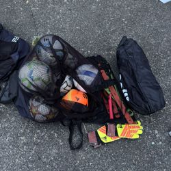Soccer Balls And Training Equipment. Ready To Go Coach Kit
