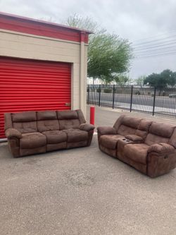 Brown Recliner Sofa Set