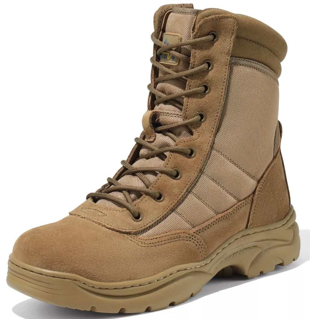 NORTIV 8 Men's Military Tactical Work Boots/Leather Combat/Motorcycle Boots (US SIZE 9) NEW