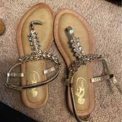 Gold Sandals Size 8