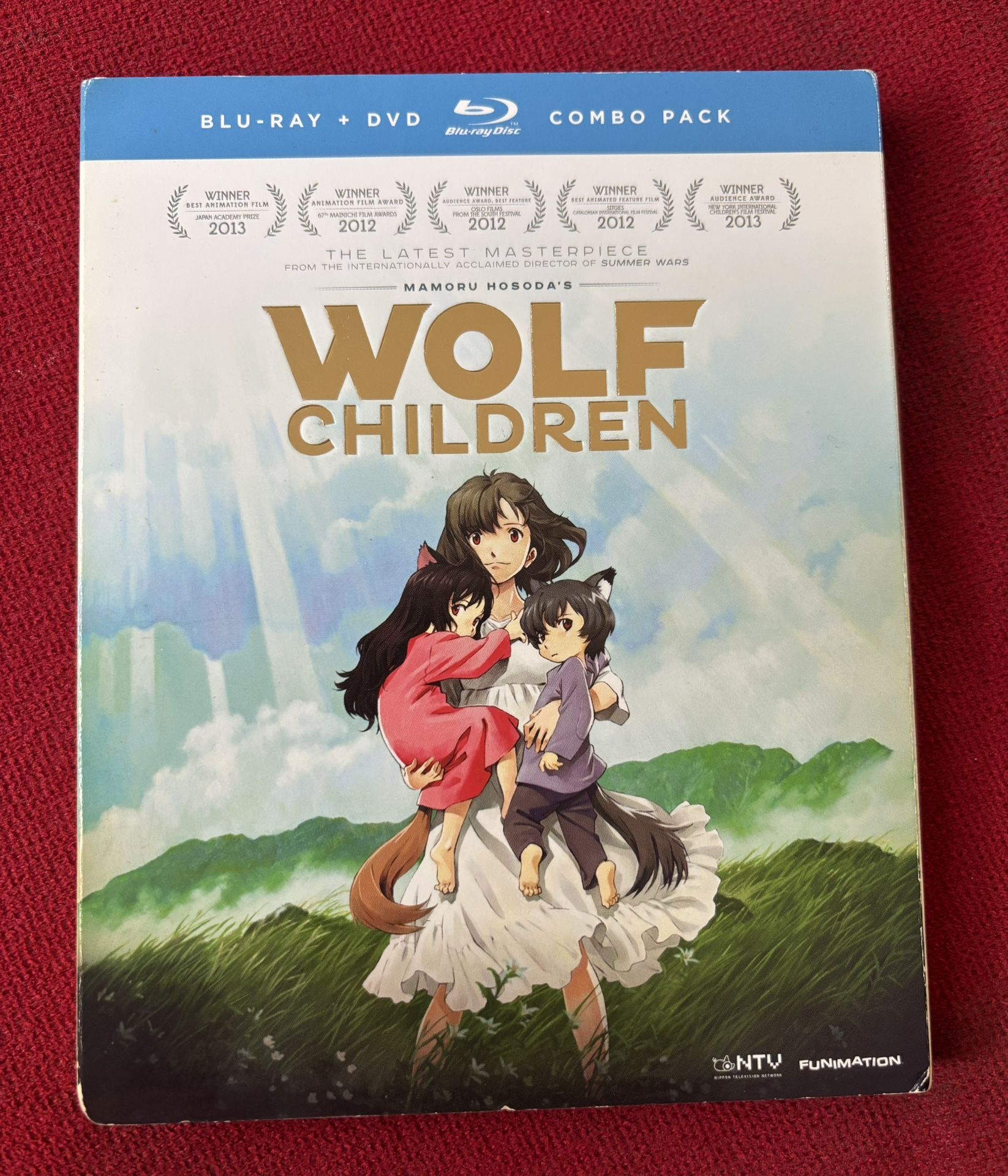 WOLF CHILDREN - Anime Blu Ray/DVD combo w Slipcover - OOP