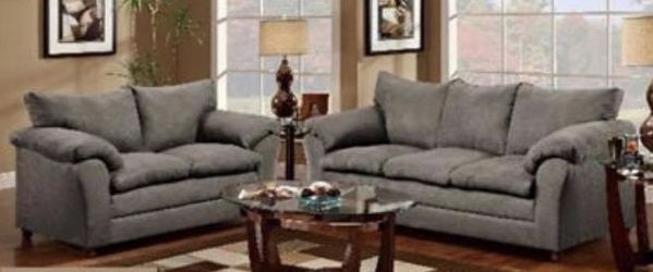 Gorgeous Grey Comfy Couch and Loveseat with Warranty GET YOUR SECTIONAL DEALS TODAY