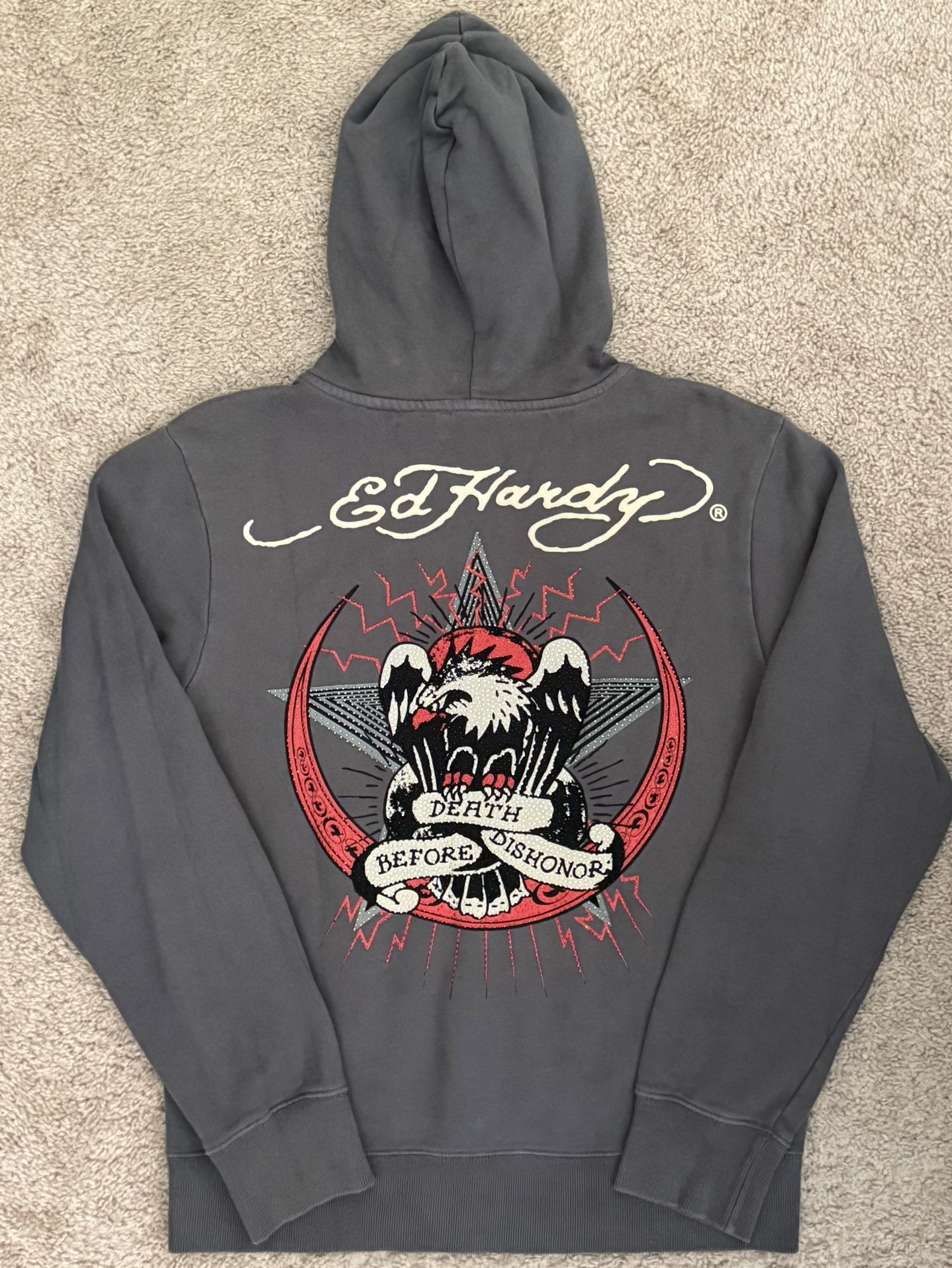 DON • ED HARDY Designs Sweatshirt Hoodie Zip Men’s L