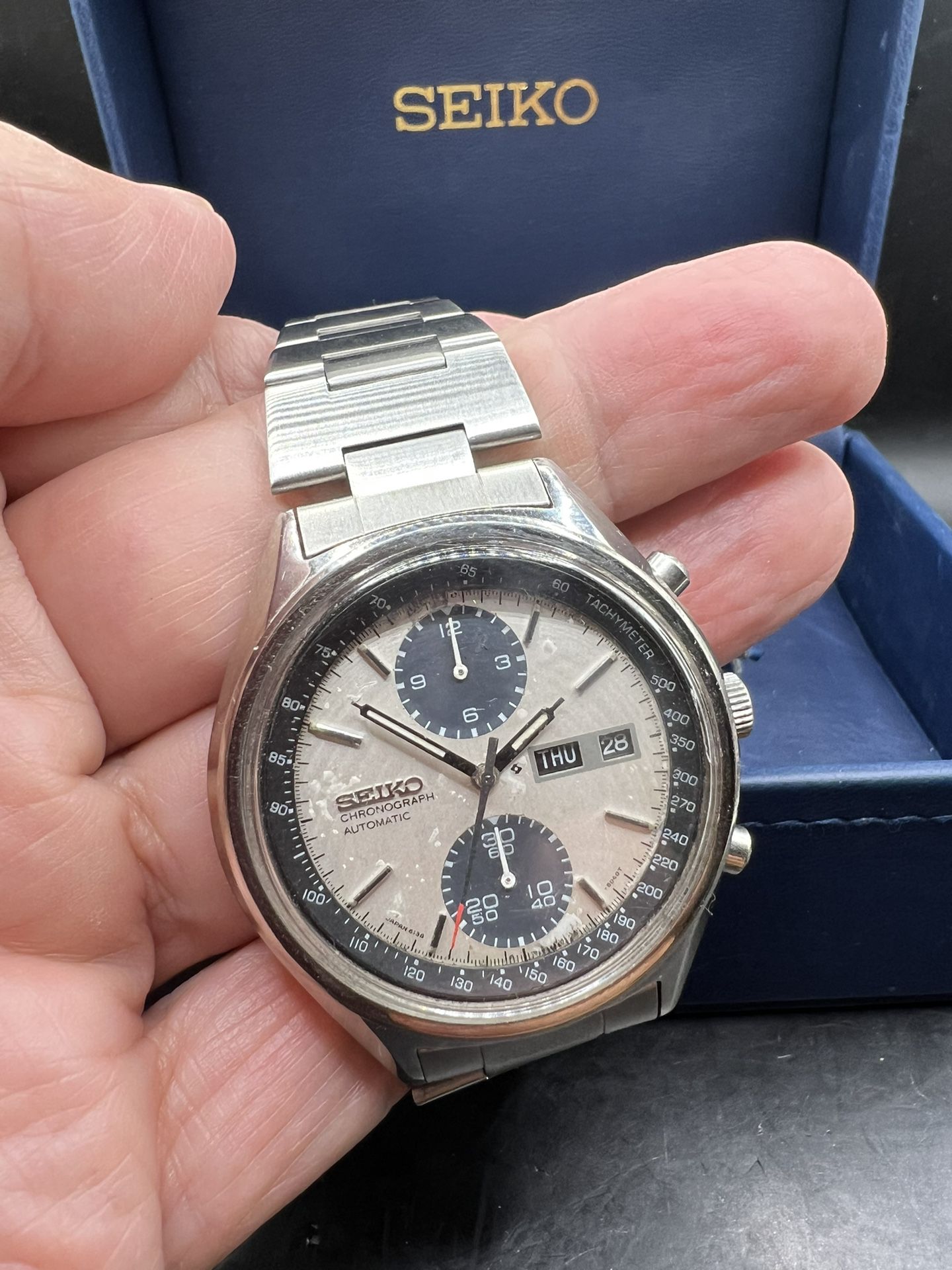 Authentic Seiko Automatic Panda Chronograph From 1970s - Boxed Set