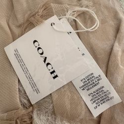 New with tags - Coach Signature Jacquard Oversized Square Scarf in Oatmeal