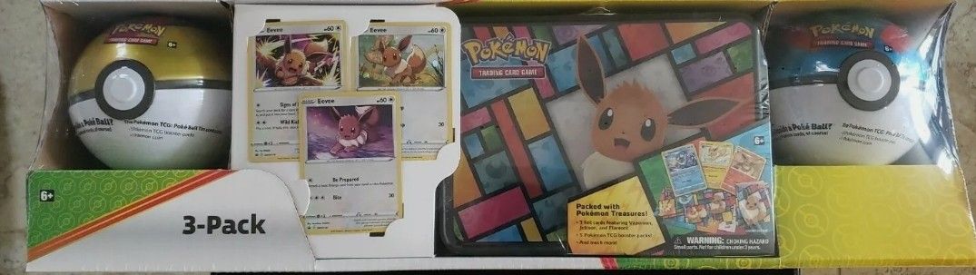 Pokemon TCG Eevee Lunchbox Tin And 2 Poke Balls