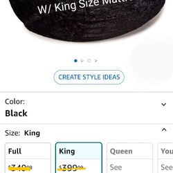 Fur™by Cordaroy's BEAN BAG CHAIR w/King Mattress & FOOTSTOOL 