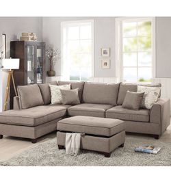 Sectional Sofa With Storage Ottoman Brand New