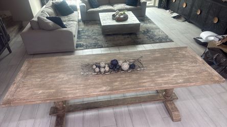 Potato barn Rustic Wood Trestle dining Table