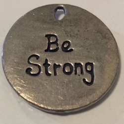 "Be Strong" Sand Dollar Silver Pendant