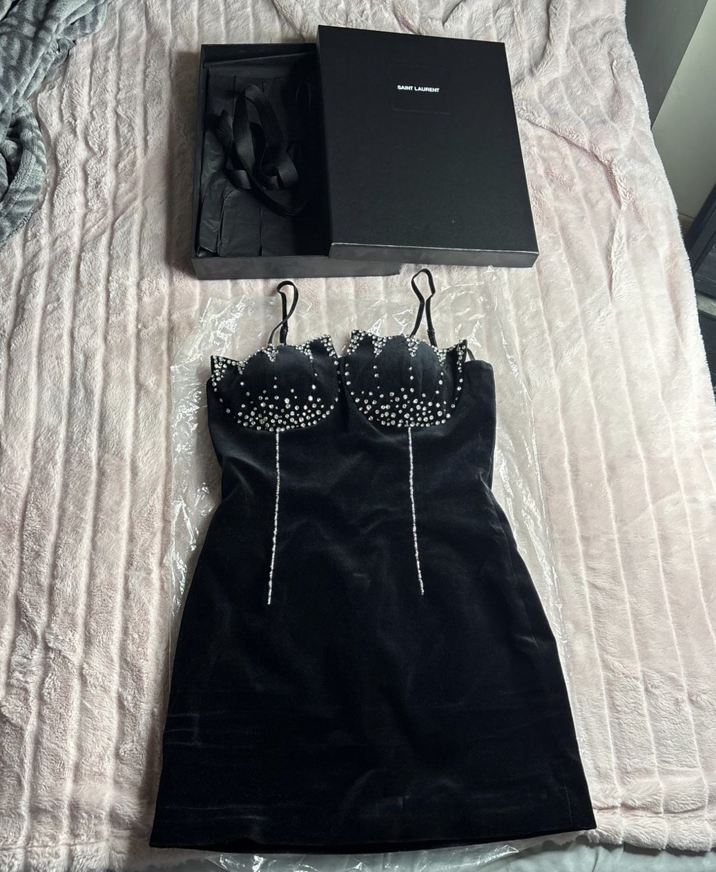 Yves Saint Laurent Mini Sequin Embellish Dress