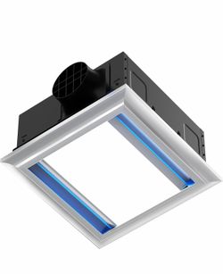 12" Bathroom Exhaust Fan With Light,160 CFM, 1.0 Sone Ultra Quiet, Aluminum Bathroom Vent Fan, 10x10 Mount, 6000K LED Light Ceiling Ventilation Fan Wi