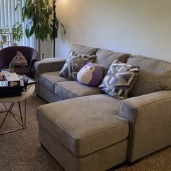 Beige Modern Reversible Sectional Sofa