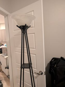 Black Floor Lamp with Shelves