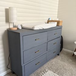 Refinished Grey Dresser - With Gold Hardware