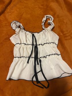 White Ruffle Top