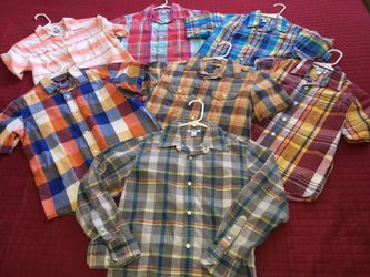 Lot 7 - BACK TO SCHOOL - GAP OLD NAVY BOYS CASUAL DRESS SHIRT Size M L 10 12 — Very Good Condition
