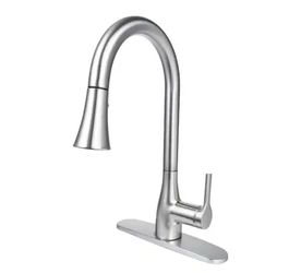 FLOW Classic Series Single-Handle Standard Kitchen Faucet in Brushed Nickel @E3-783