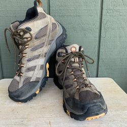 Merrell Moab 3 Mid Mens Size 9.5 Taupe Black Outdoor Waterproof Hiking Boots
