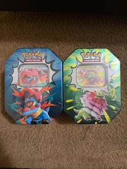 Pokémon TCG Mega Feraligatr & Mega Meganium EX Tins