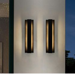 Outdoor Wall Lights, 21inch LED Modern Wall Sconce, Black Exterior Porch Light Fixture, Long Wall Mount Lighting for House, Patio, Front Porch, Garage