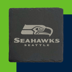 Seattle Seahawks 4pc Set Stone Coasters Laser Engraved
