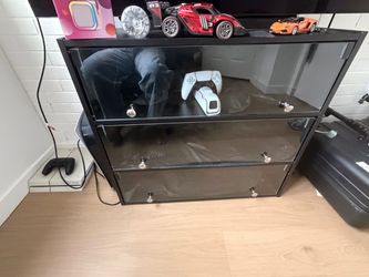 Glass Door Shoe Box Shoe Storage Cabinet With RGB Led Light