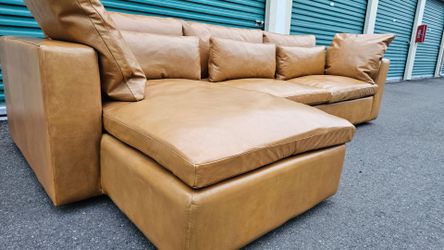 FREE DELIVERY!!! West Elm "Harmony" 2pc LEATHER Sectional Couch ($6.2K Retail...50% OFF!!!)
