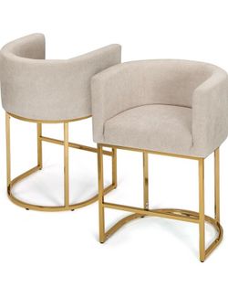 ATHENA COLLECTION Bar Stools Set of 2, 33 Inch Height Modern Kitchen Bar Stools 🌟❗️