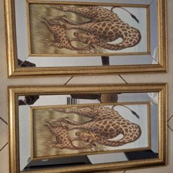 Gold framed Giraffe 