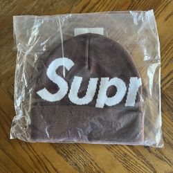 Supreme Big Logo Beanie (FW25) Brown