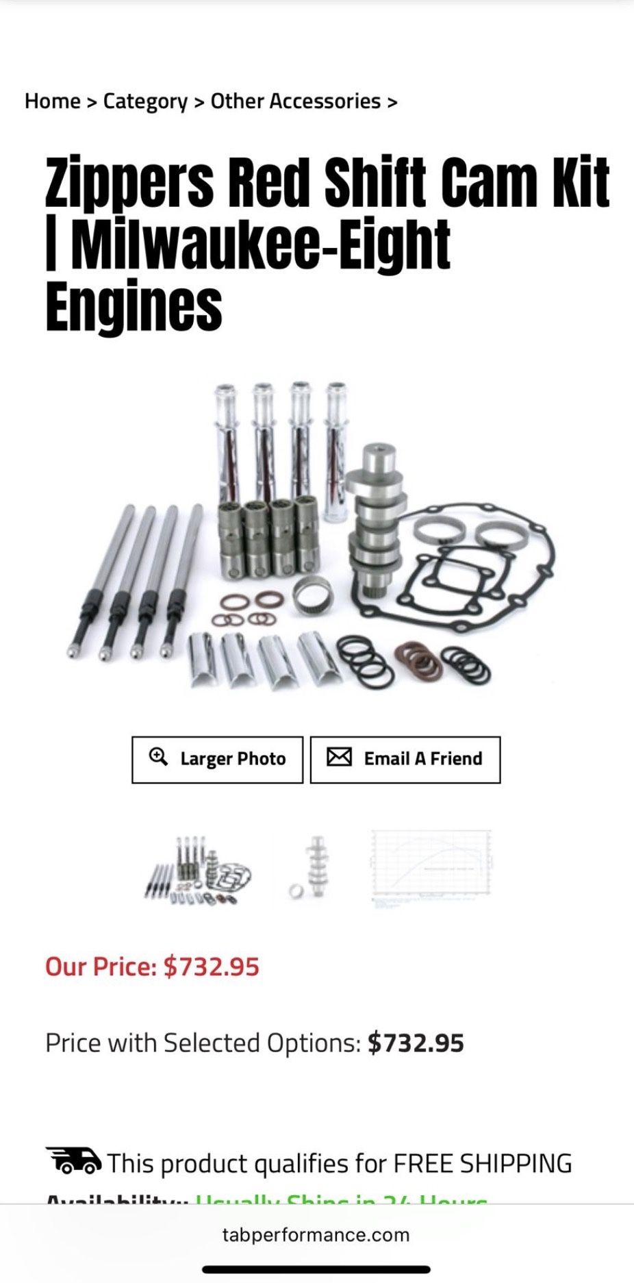 Cam Kit For Milwaukee Eight