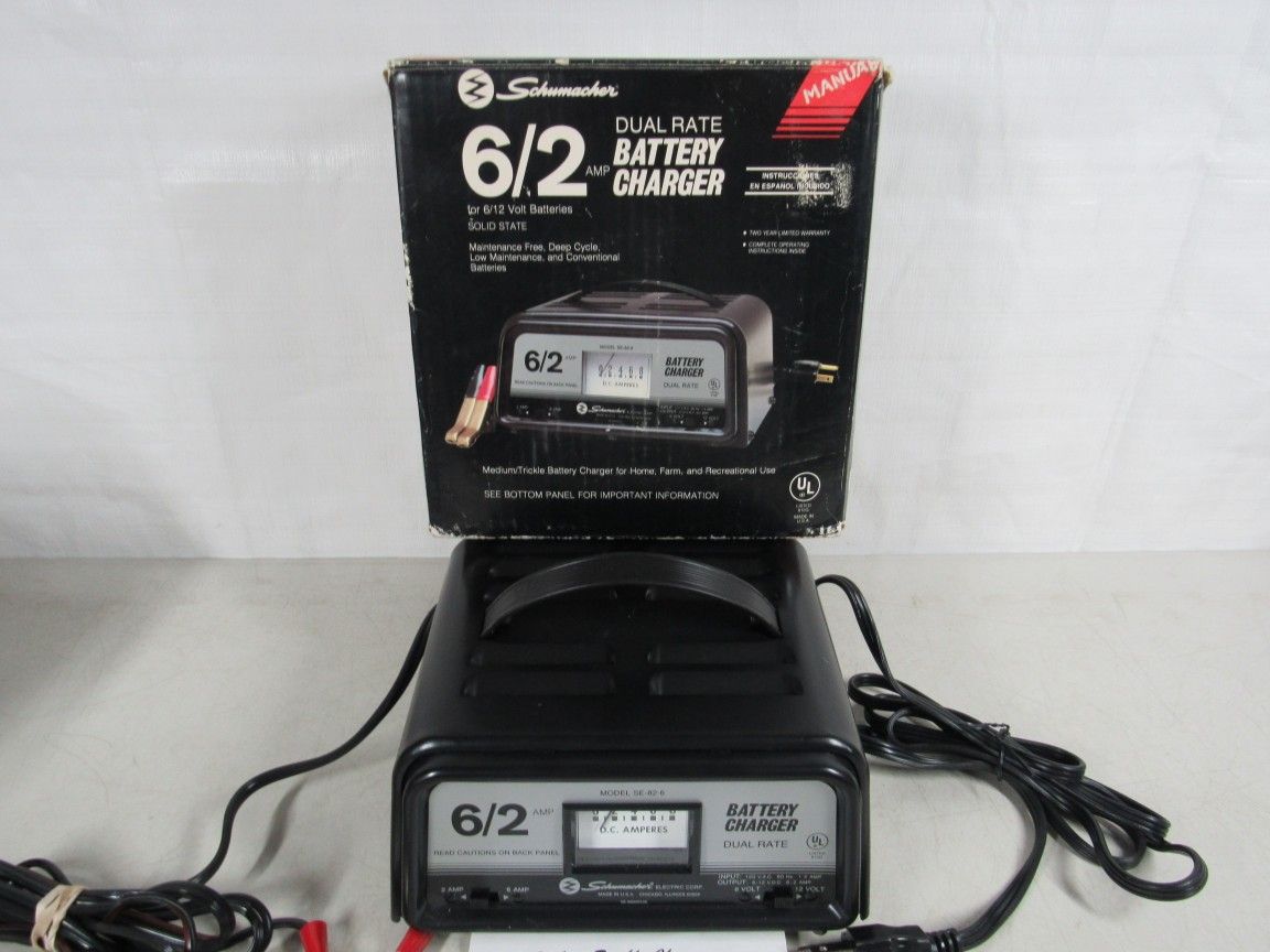 Schumacher 6/2 Amp Dual Rate Battery Charger 6 /12 Volt Model SE-82-6