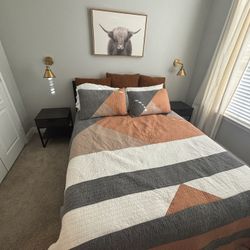 Queen Bed Frame & End Tables