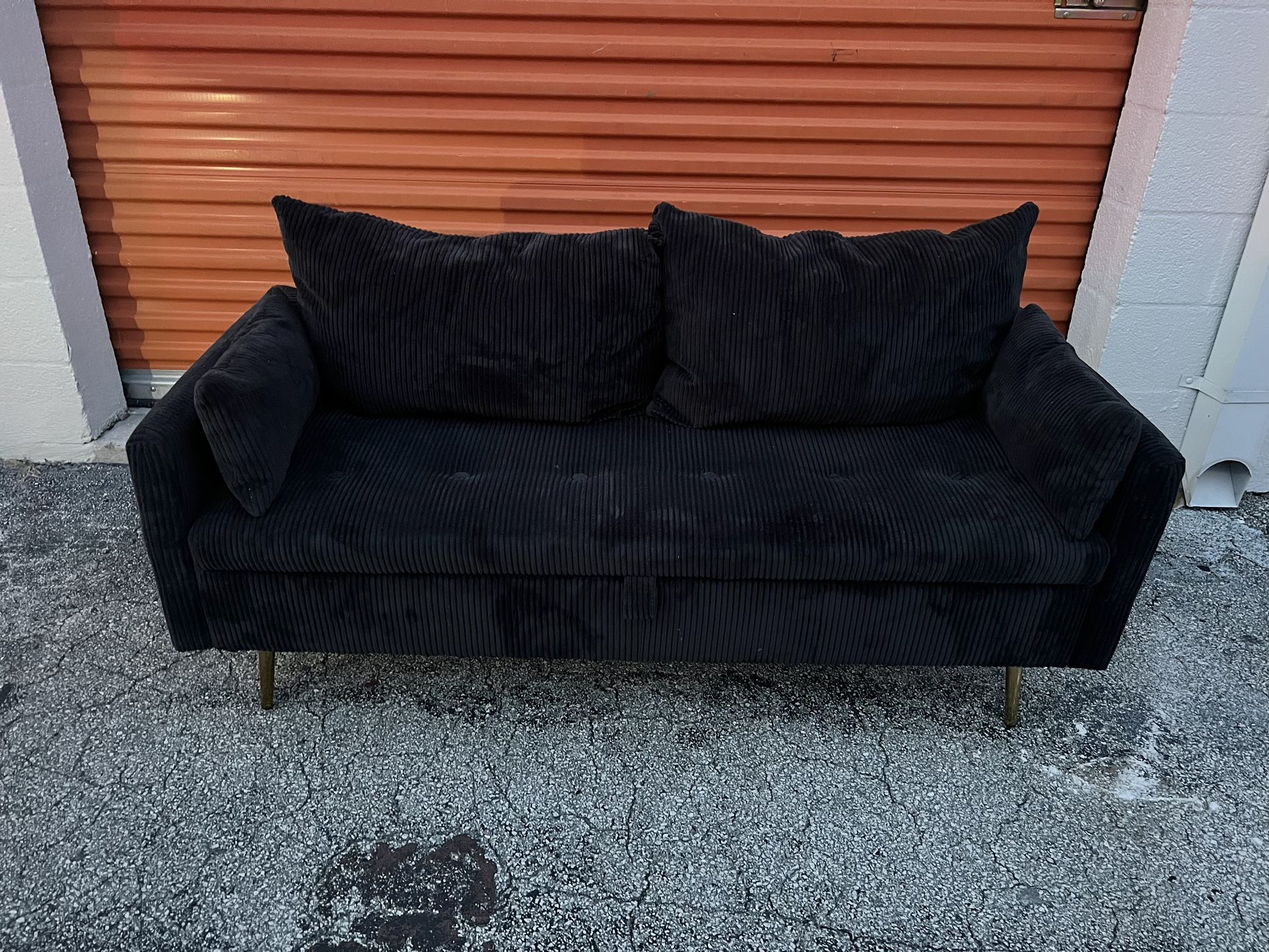 Small Black Sofa Ottoman