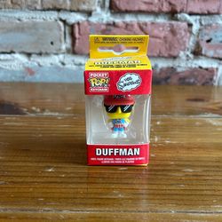 Simpsons pocket pop keychain, Duff man brand new