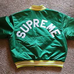 Supreme Green Varsity Bomber Jacket