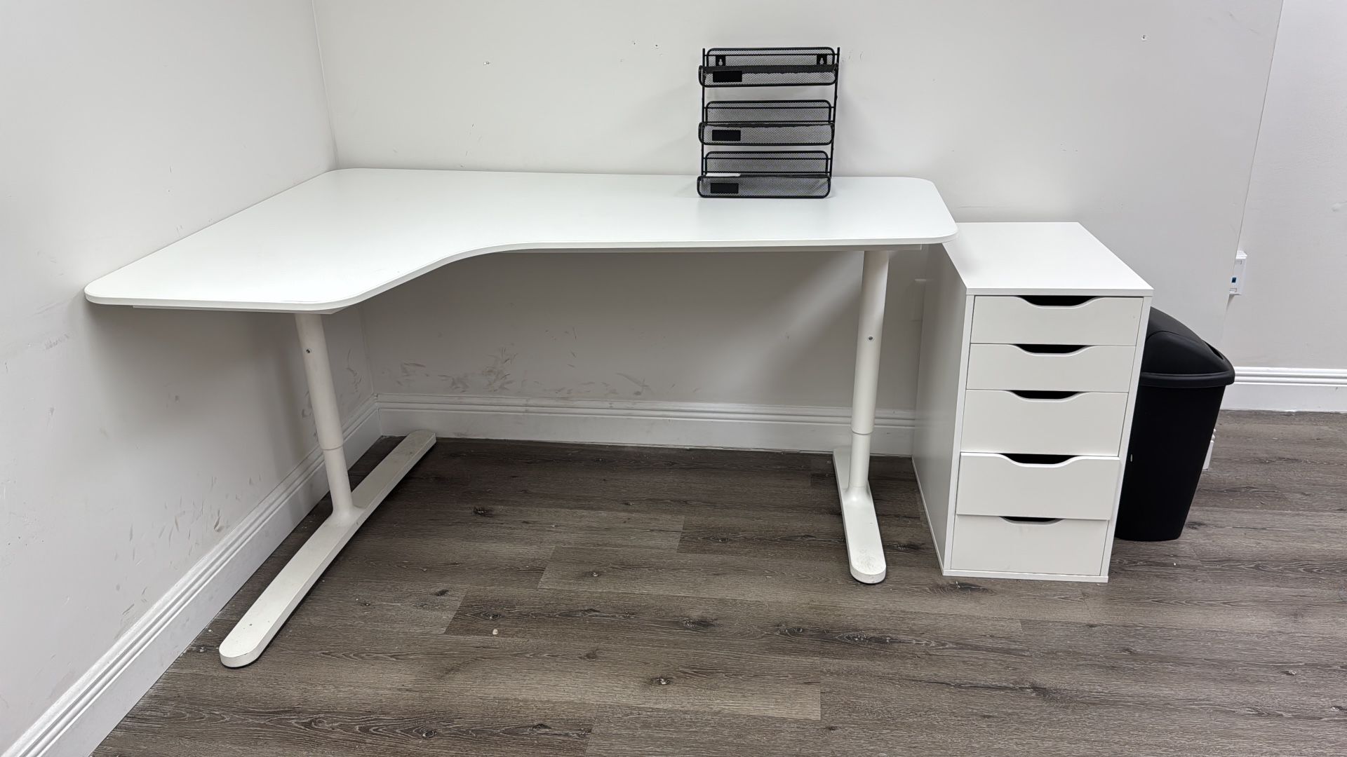 IKEA White Corner Desk with Drawer Unit – Lightly Used