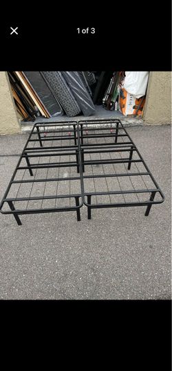 Brand new black metal platform bed frame