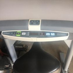 Home office exercise bike and desk