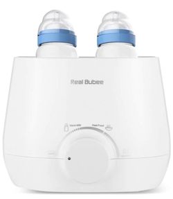 Baby Bottle Warmer Fast-Heating Sterilizer BPA-Free Double Bottle Warmer Electric Milk Warmer 3-In-1 Universal Baby Food Heater with Cleaning Brush