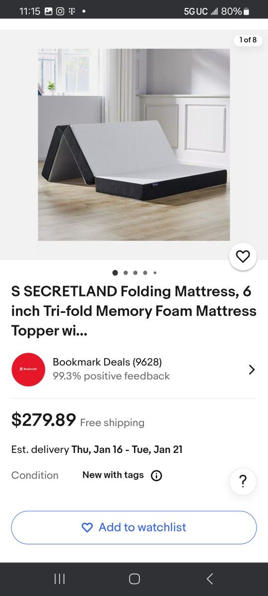 Folding Mattress, Full Size