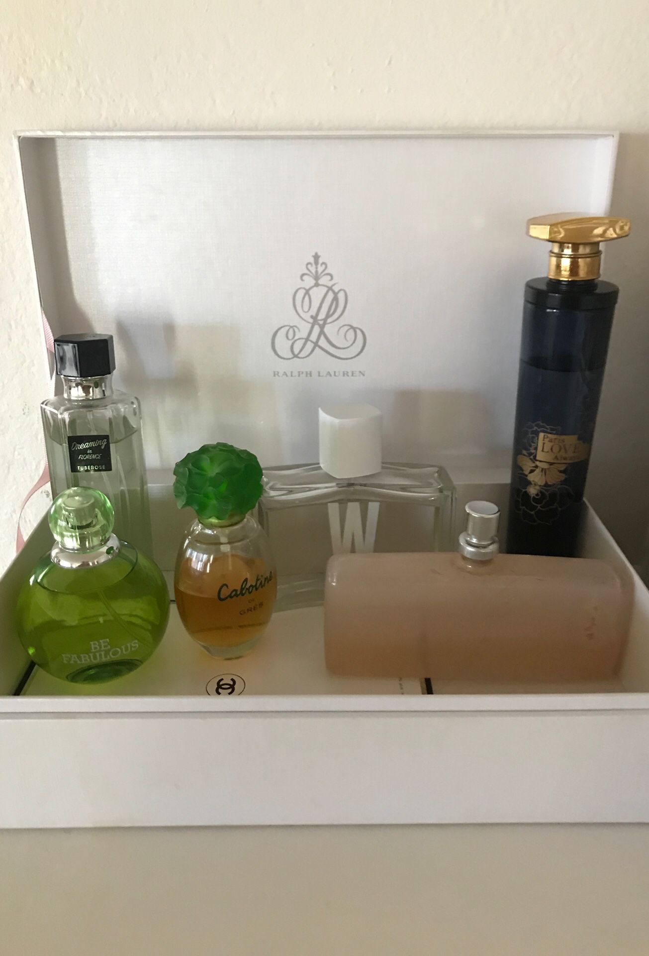 Box full of perfumes