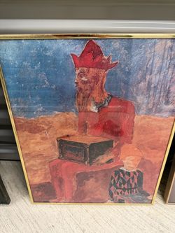 reproduction of "Hurdy-Gurdy" (also known as "Hurdy-Gurdy Man and Young Harlequin" or "Il Suonatore d'Organo"), painted by Pablo Picasso in 1905