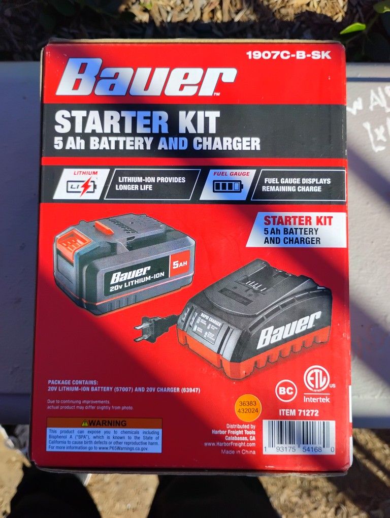 Bauer 20v Battery With Charger Starter Kit