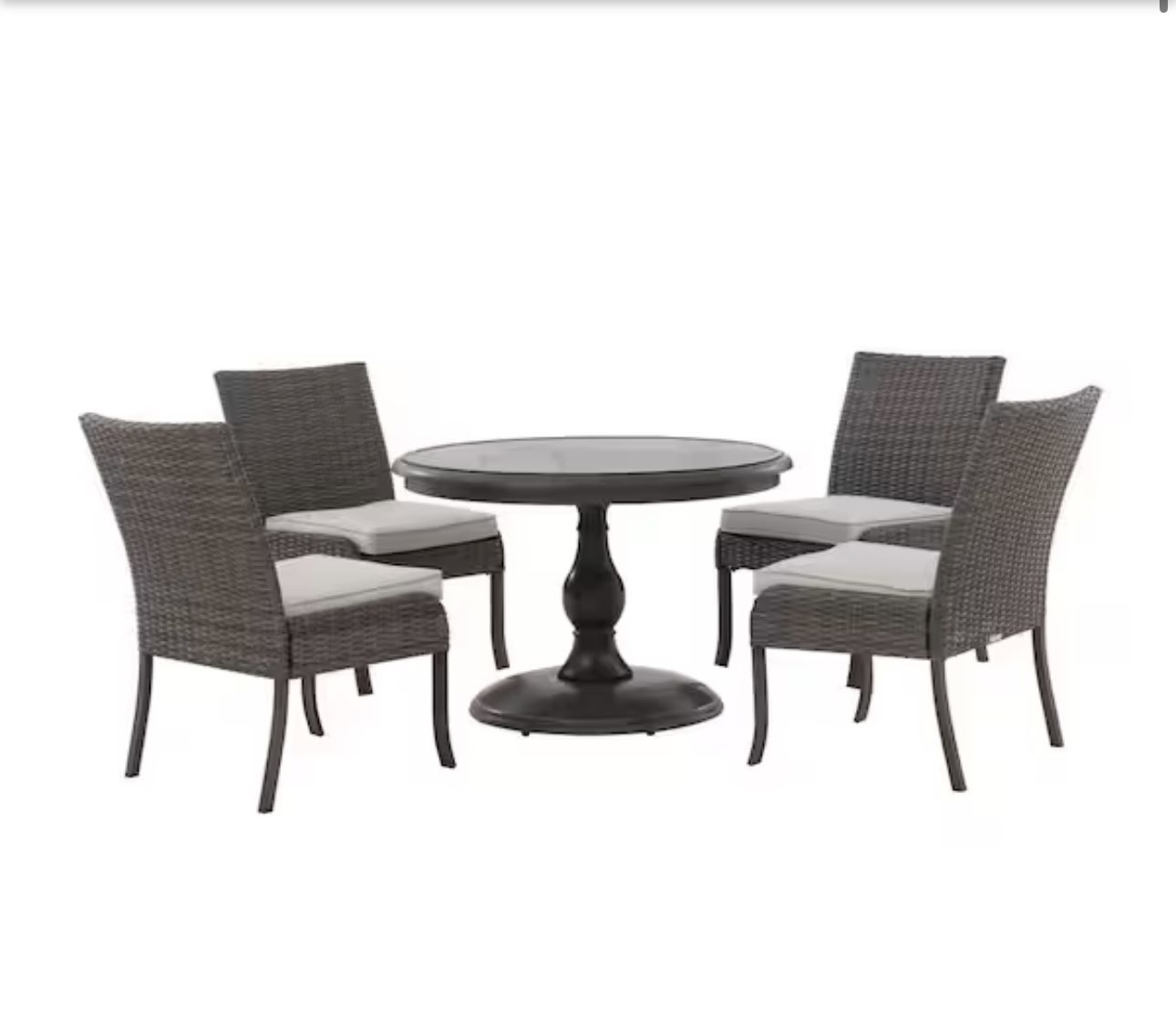 Windsor 5-Piece Wicker Round Outdoor Dining Set with cover