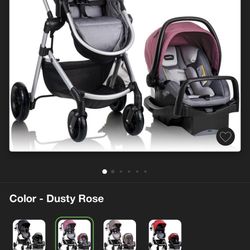 Stroller Car Seat Combo Dusty Rose 