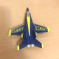 U.S. NAVY BLUE FIGHTER JET ANGELS MAISTO METAL USED MADE IN CHINA DECENT WEIGHT